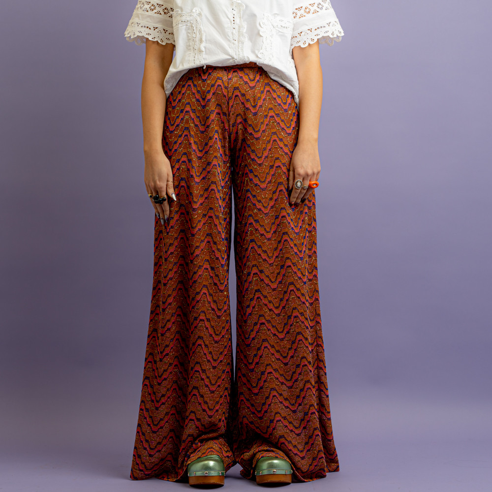 Pantaloni leggeri zig zag corallo -  - Le Conturbanti Concept Store