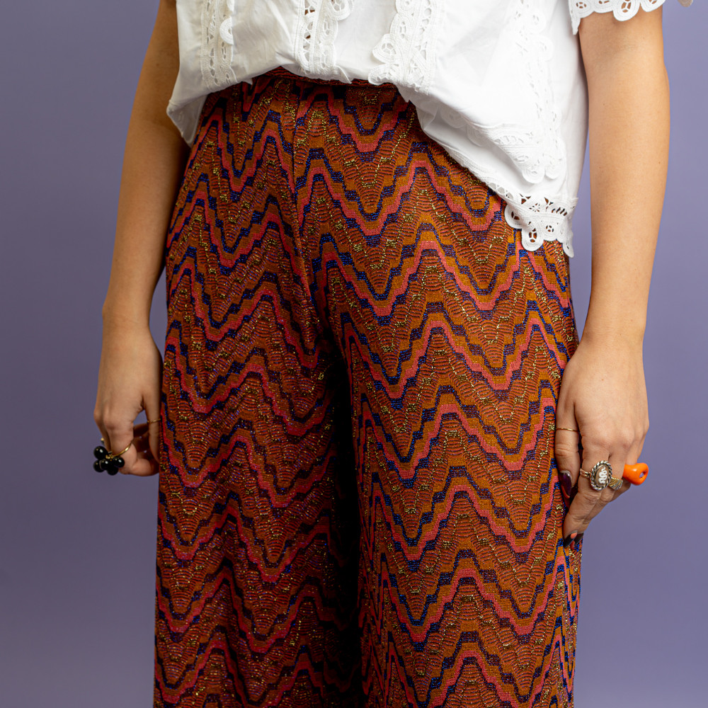 Pantaloni leggeri zig zag corallo -  - Le Conturbanti Concept Store
