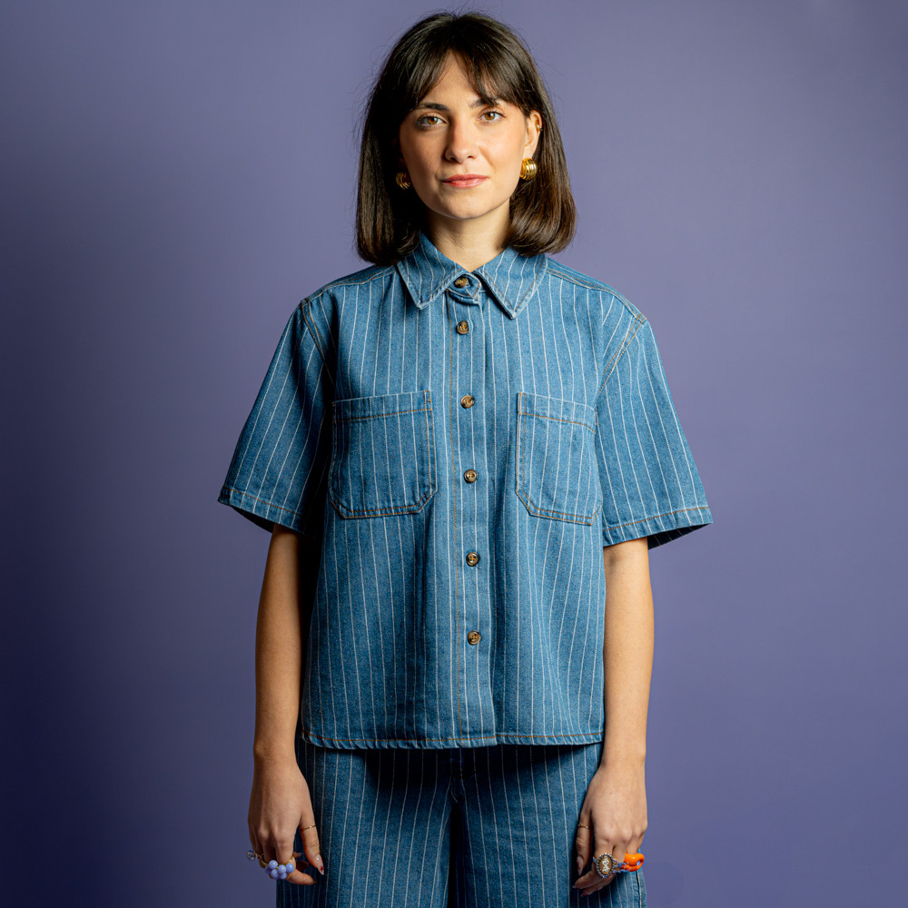 Giacca corta a righe jeans -  - Le Conturbanti Concept Store