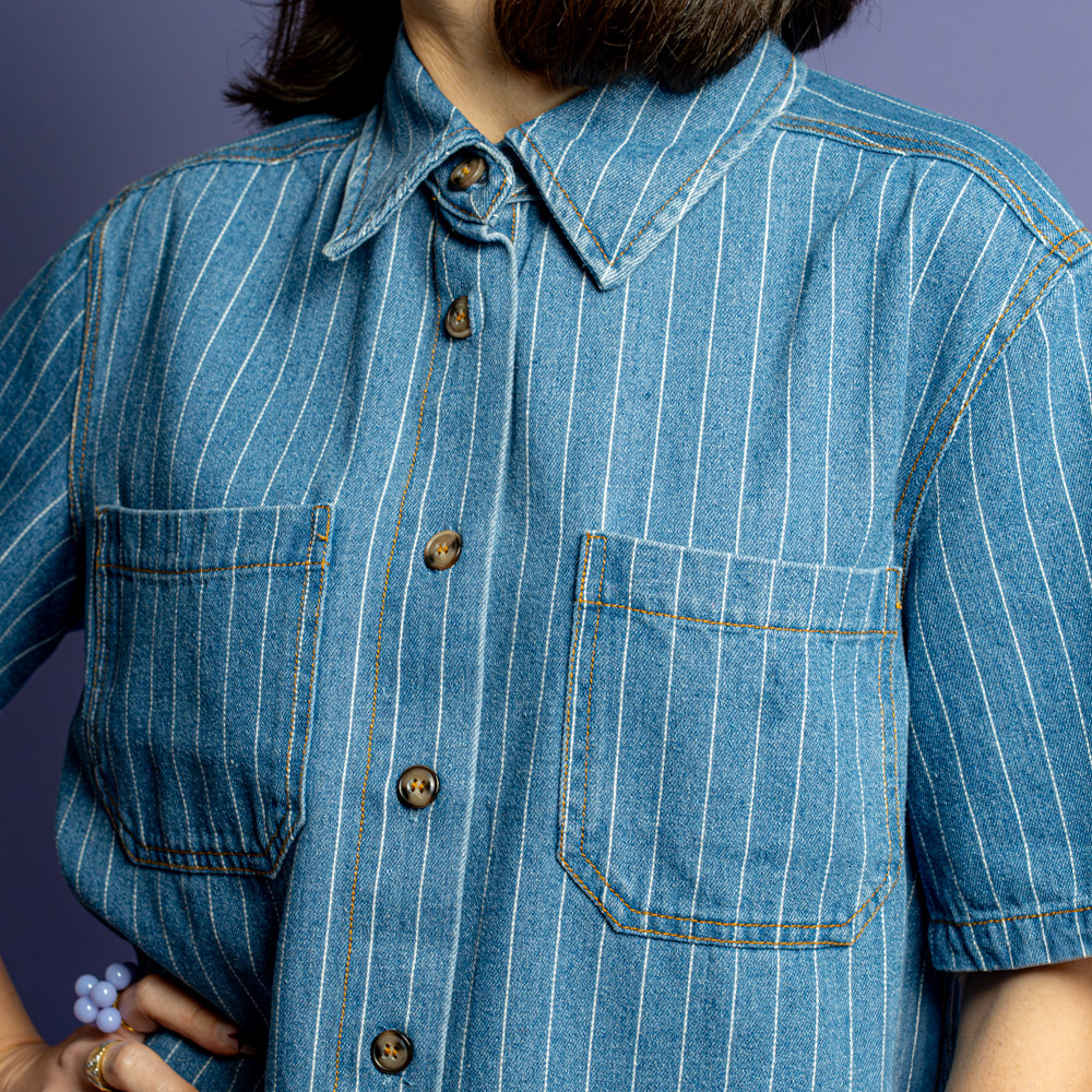 Giacca corta a righe jeans -  - Le Conturbanti Concept Store