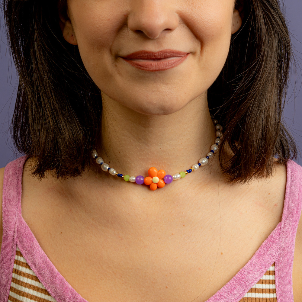 Choker fiore arancione -  - Le Conturbanti Concept Store