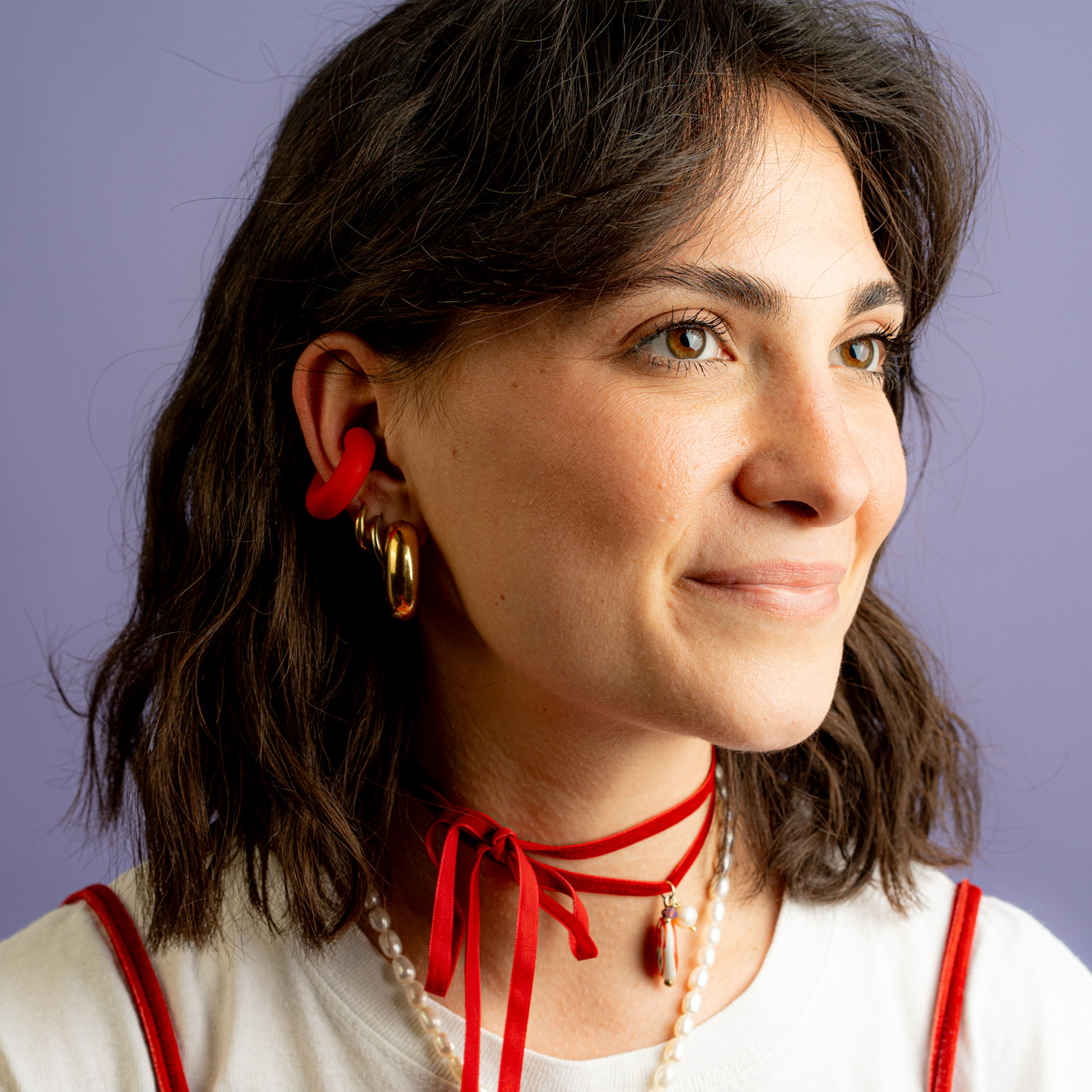 Ear cuff M rosso -  - Le Conturbanti Concept Store