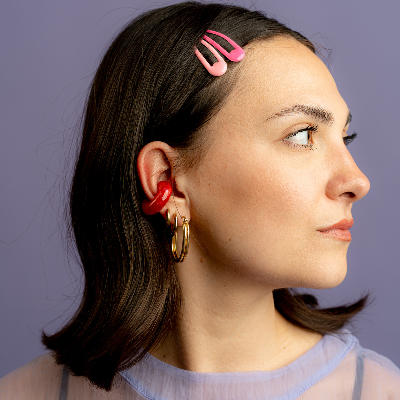 Ear cuff rosso marmorizzato -  - Le Conturbanti Concept Store