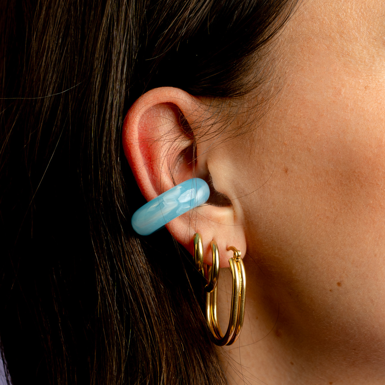 Ear cuff azzurro marmorizzato -  - Le Conturbanti Concept Store