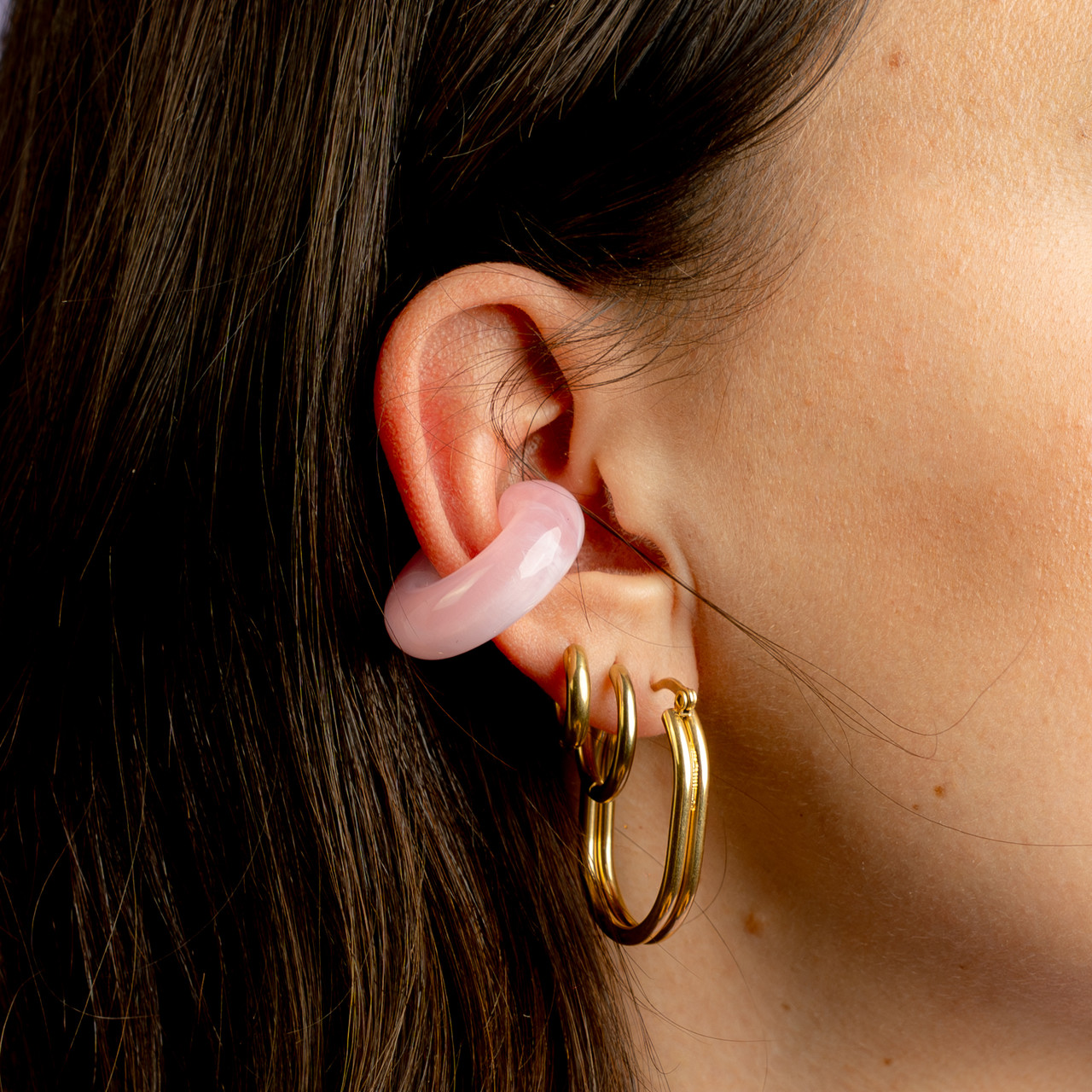 Ear cuff rosa marmorizzato -  - Le Conturbanti Concept Store