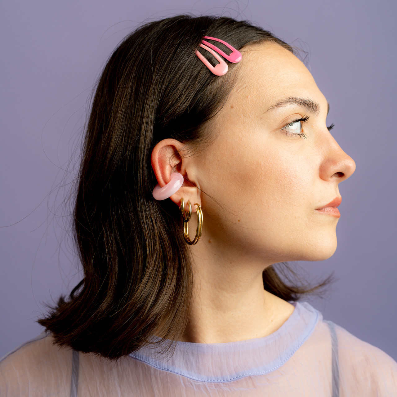 Ear cuff rosa marmorizzato -  - Le Conturbanti Concept Store