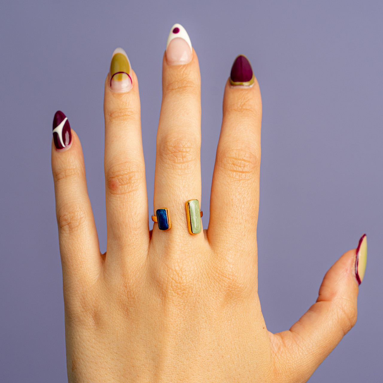 Anello rettangoli blu -  - Le Conturbanti Concept Store