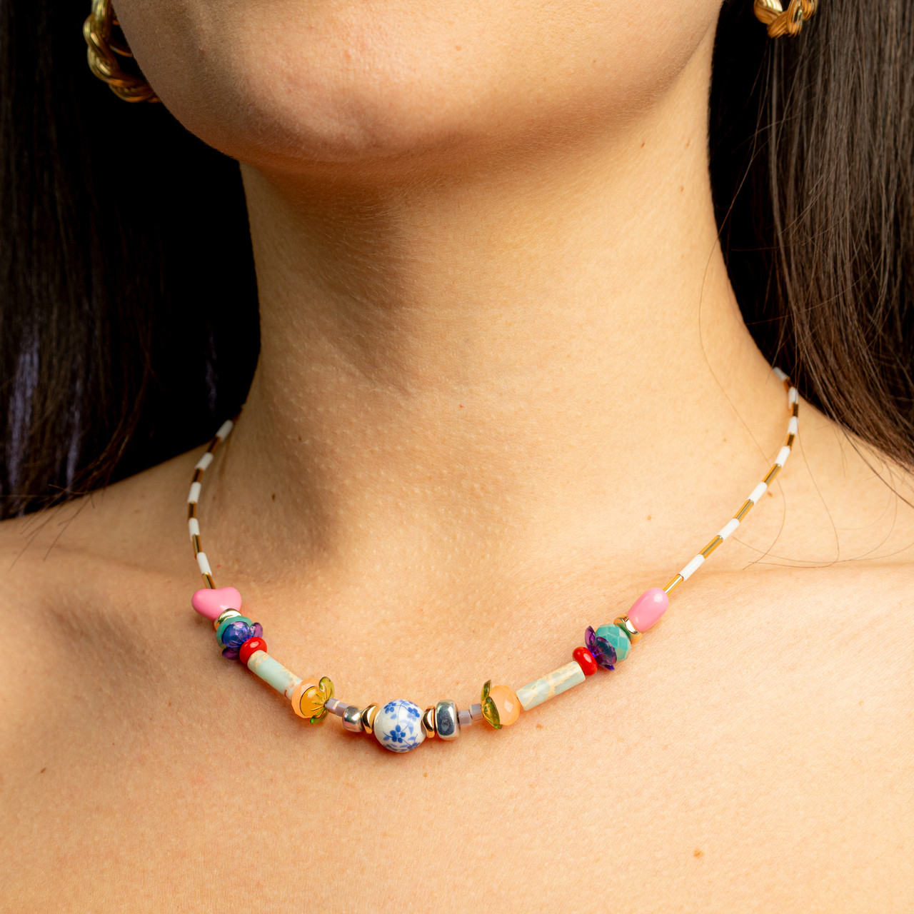 Collana perline e cuoricini - Variante 2 - Le Conturbanti Concept Store