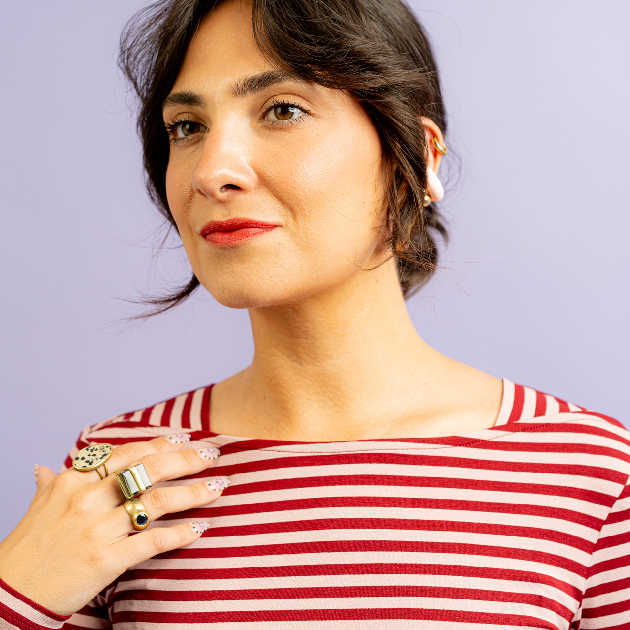 Maglia slim a righe rosa e bordeaux -  - Le Conturbanti Concept Store