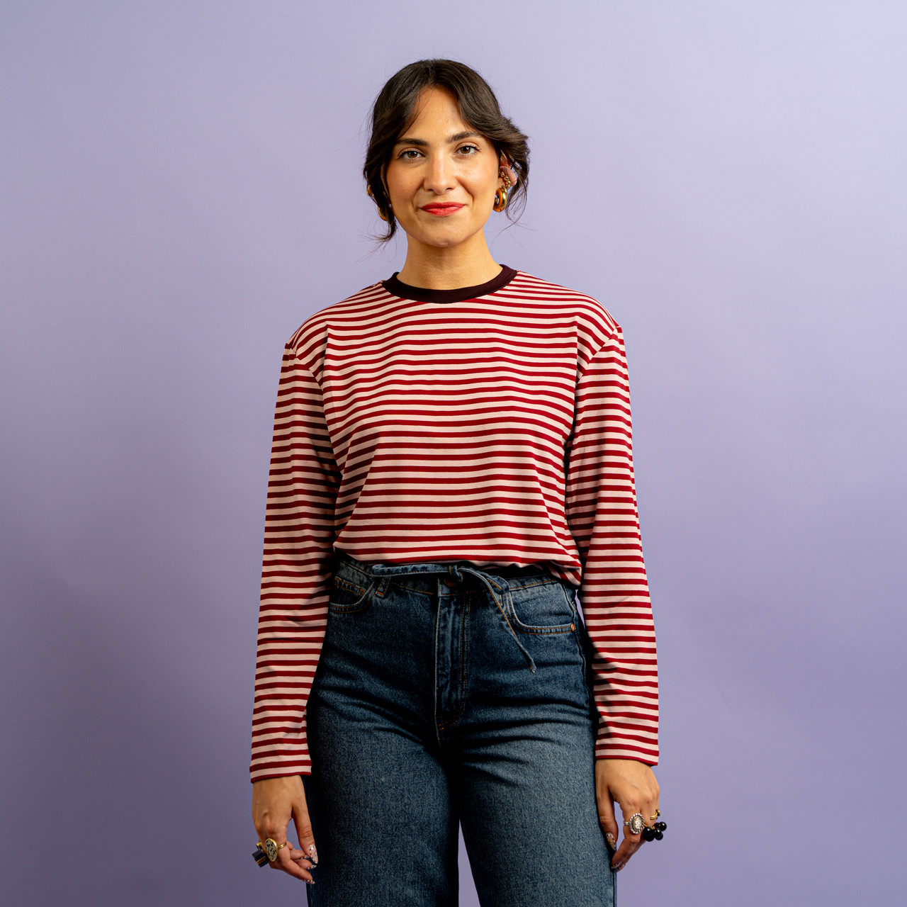Maglia morbida a righe rosa e bordeaux -  - Le Conturbanti Concept Store