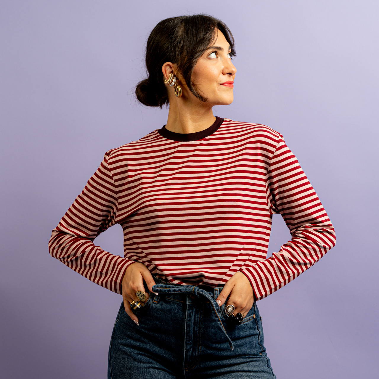 Maglia morbida a righe rosa e bordeaux -  - Le Conturbanti Concept Store