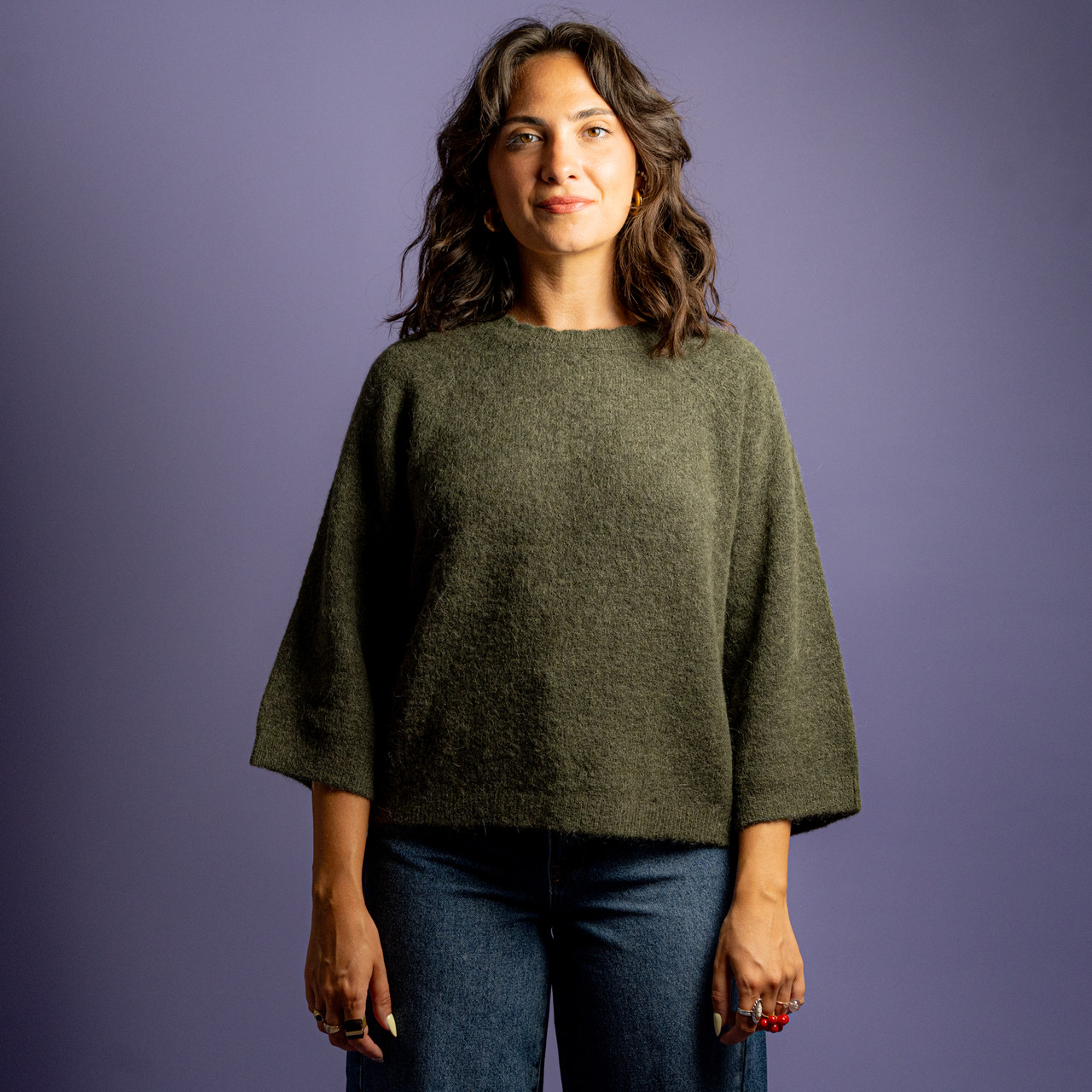 Maglione crop verde militare -  - Le Conturbanti Concept Store