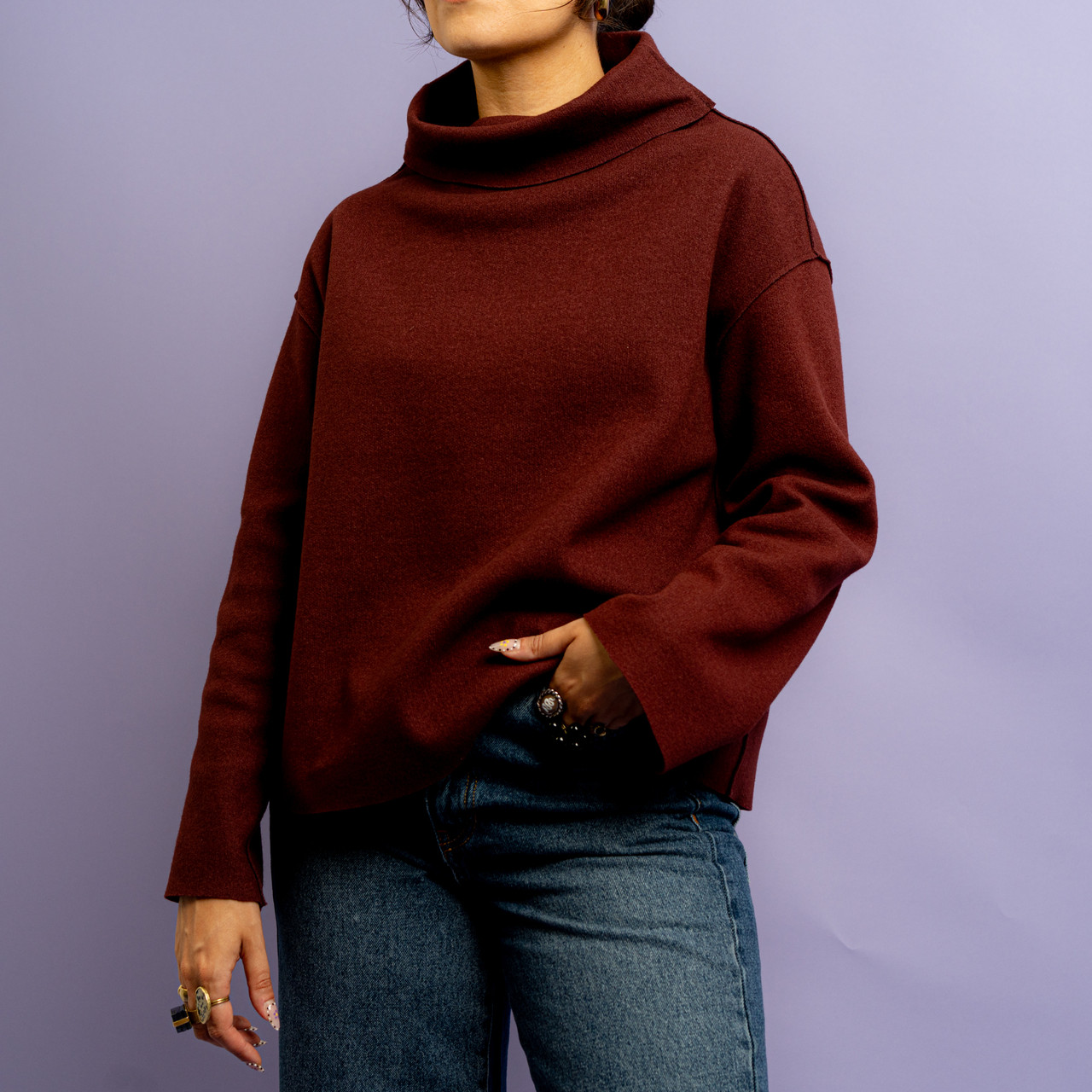 Maglione collo a ciambella bordeaux -  - Le Conturbanti Concept Store