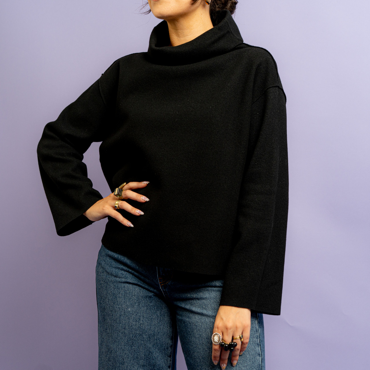 Maglione collo a ciambella nero -  - Le Conturbanti Concept Store
