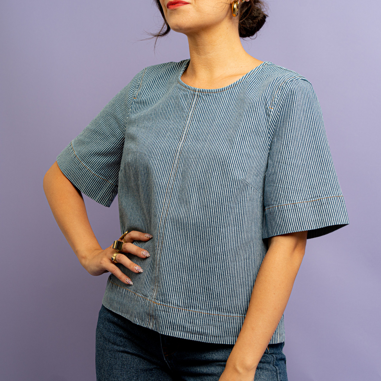 Blusa in jeans a righe -  - Le Conturbanti Concept Store