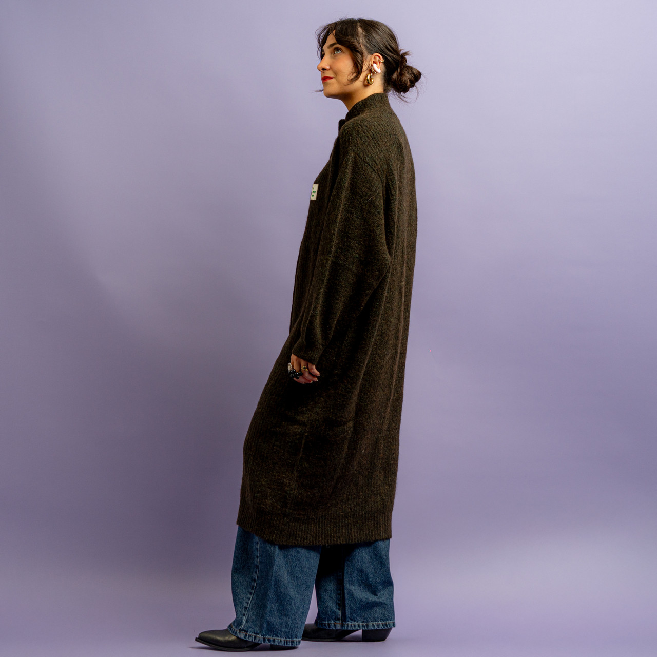 Cardigan lungo verde scuro -  - Le Conturbanti Concept Store