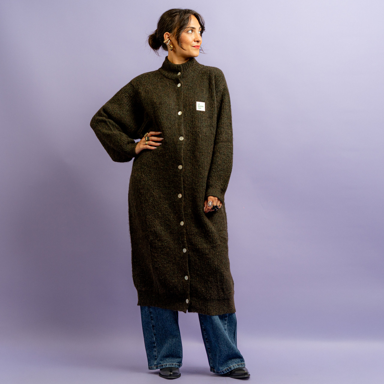 Cardigan lungo verde scuro -  - Le Conturbanti Concept Store