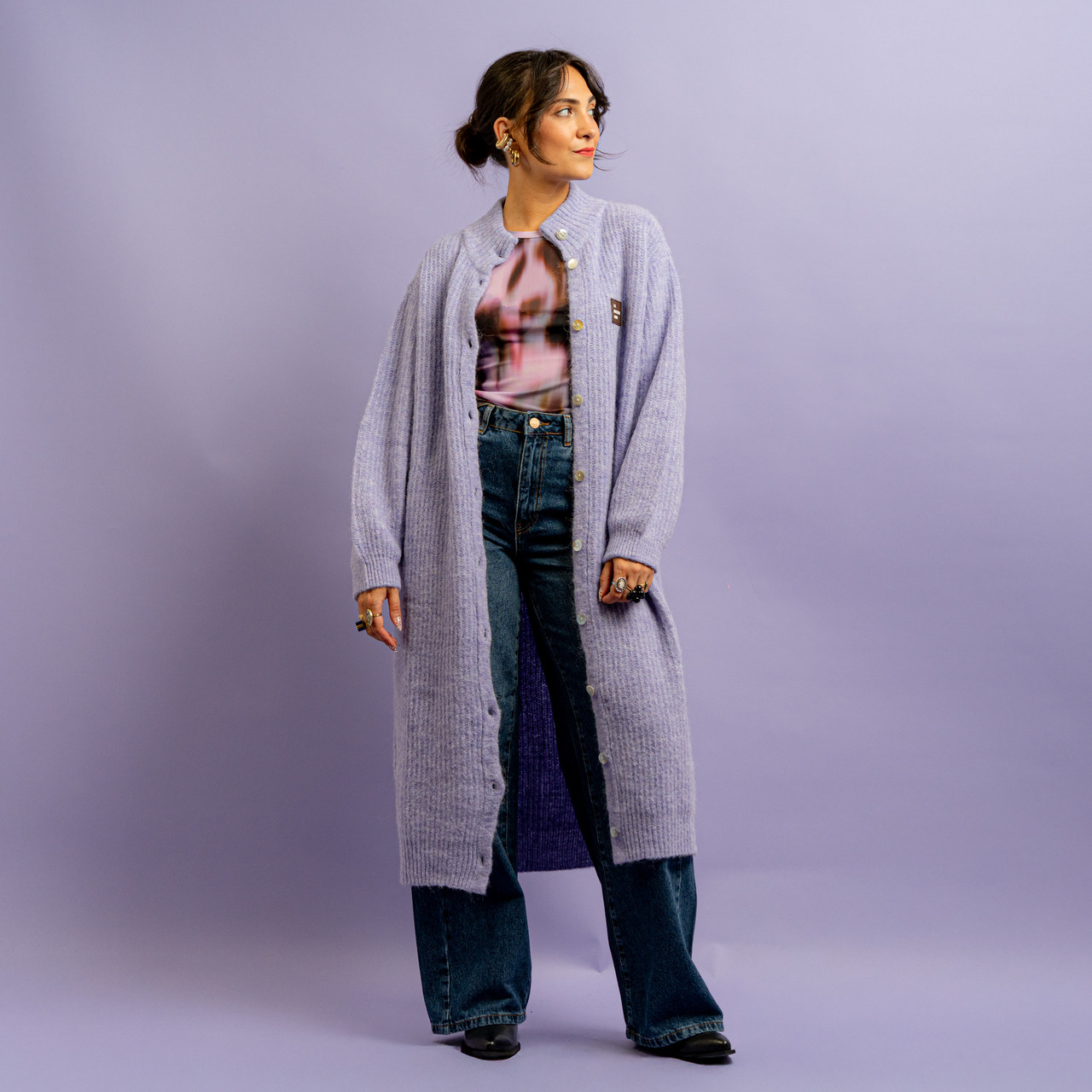 Cardigan lungo lilla -  - Le Conturbanti Concept Store