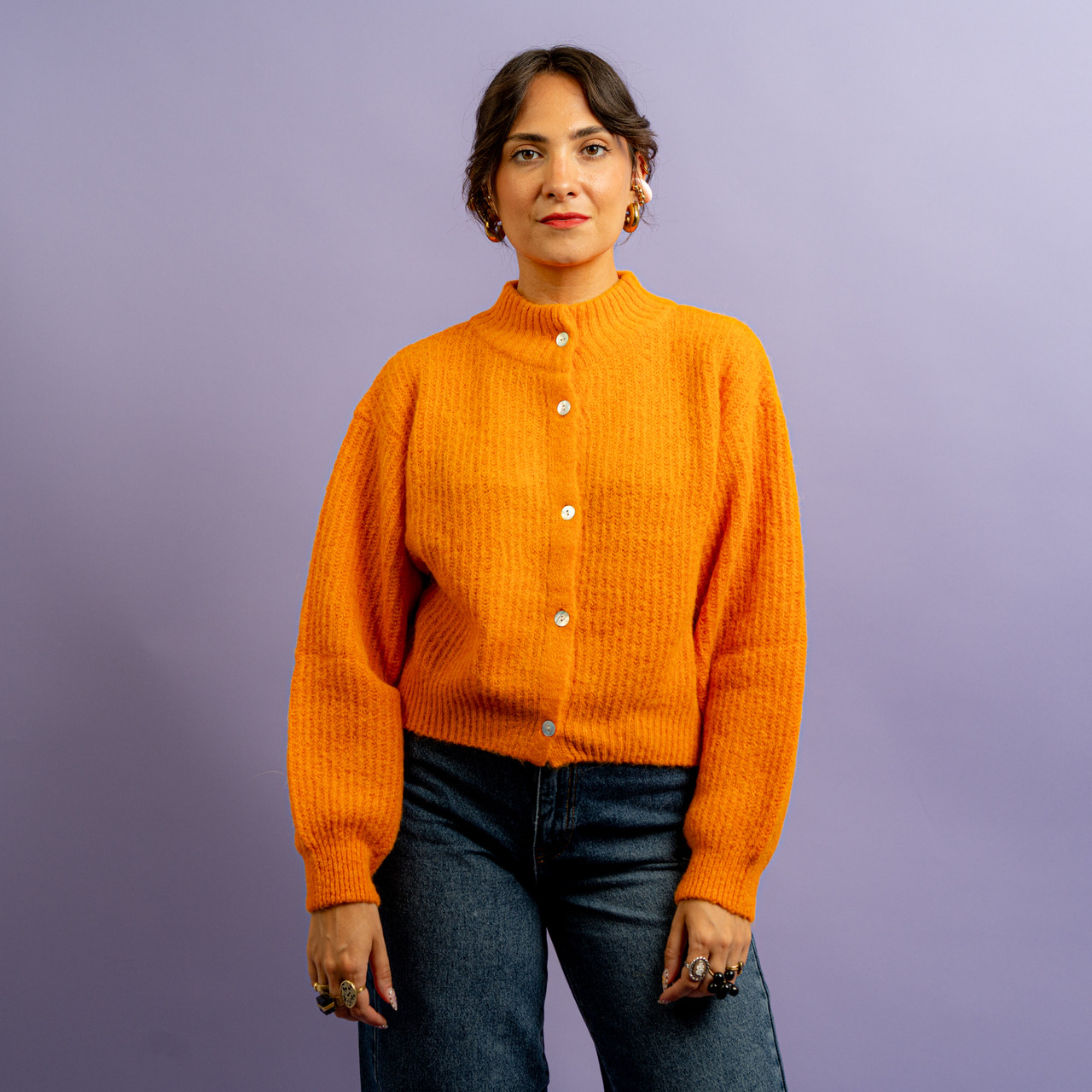 Cardigan corto arancione -  - Le Conturbanti Concept Store