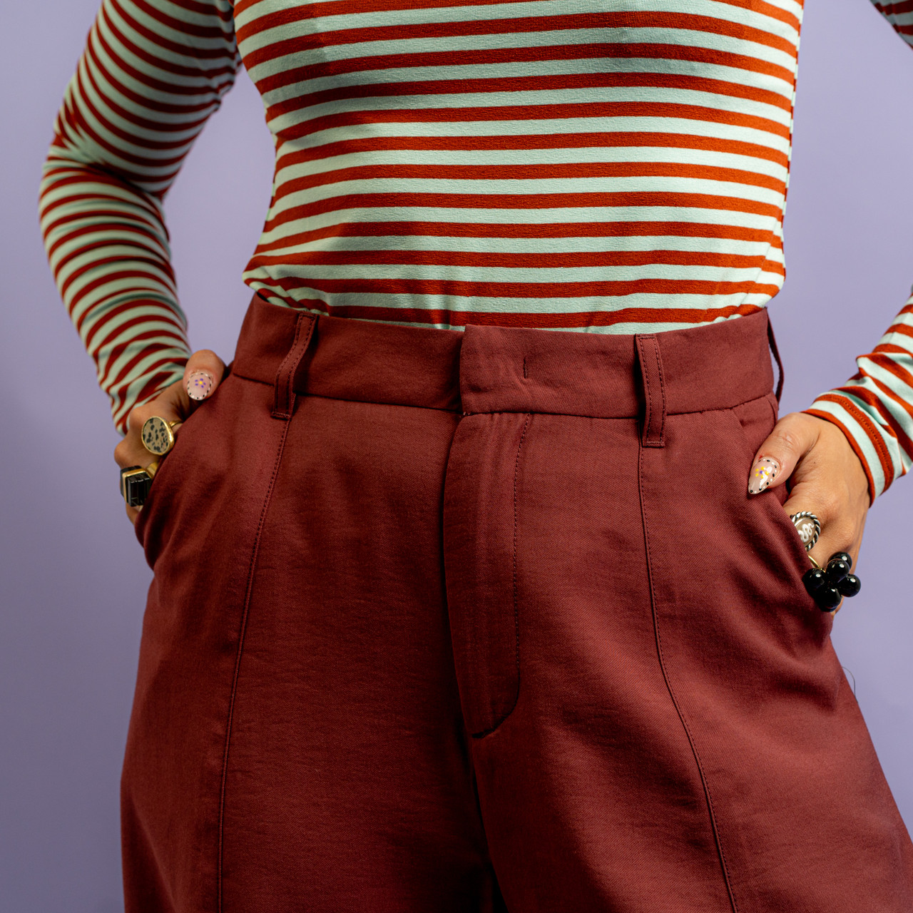 Pantaloni balloon vinaccia -  - Le Conturbanti Concept Store
