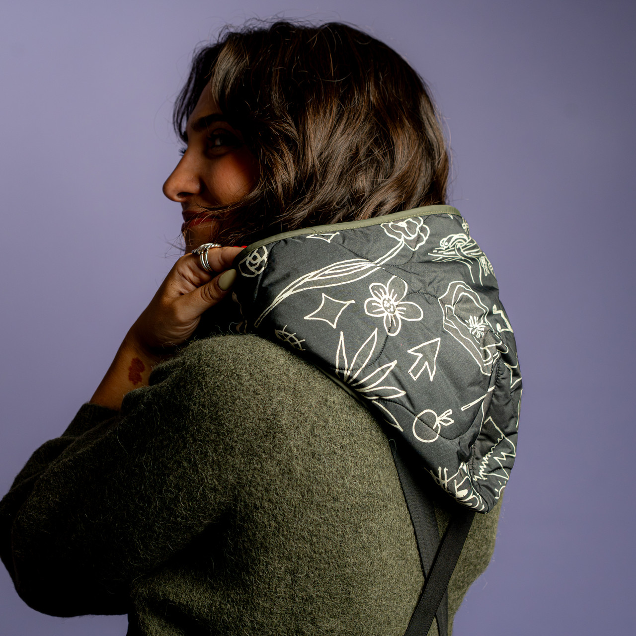 Gilet imbottito nero in fantasia -  - Le Conturbanti Concept Store