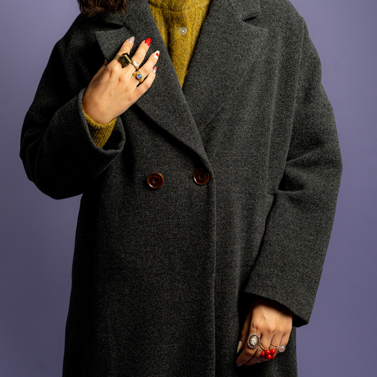 Cappotto oversize doppiopetto grigio -  - Le Conturbanti Concept Store