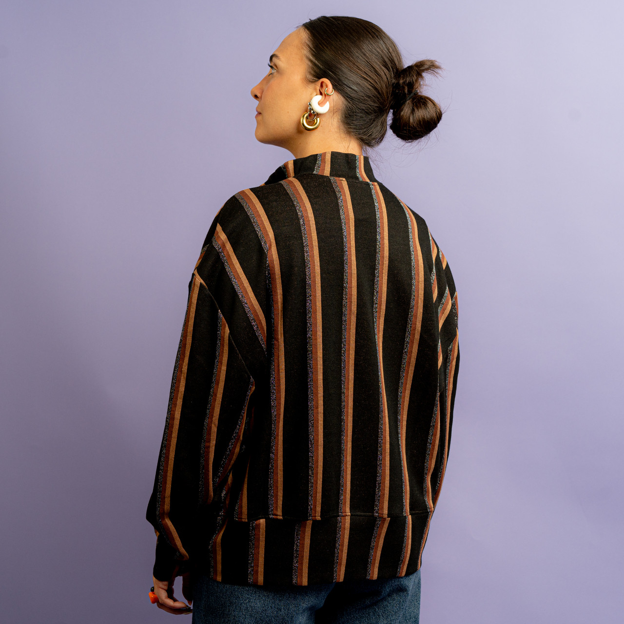 Felpa a righe cammello e marrone -  - Le Conturbanti Concept Store