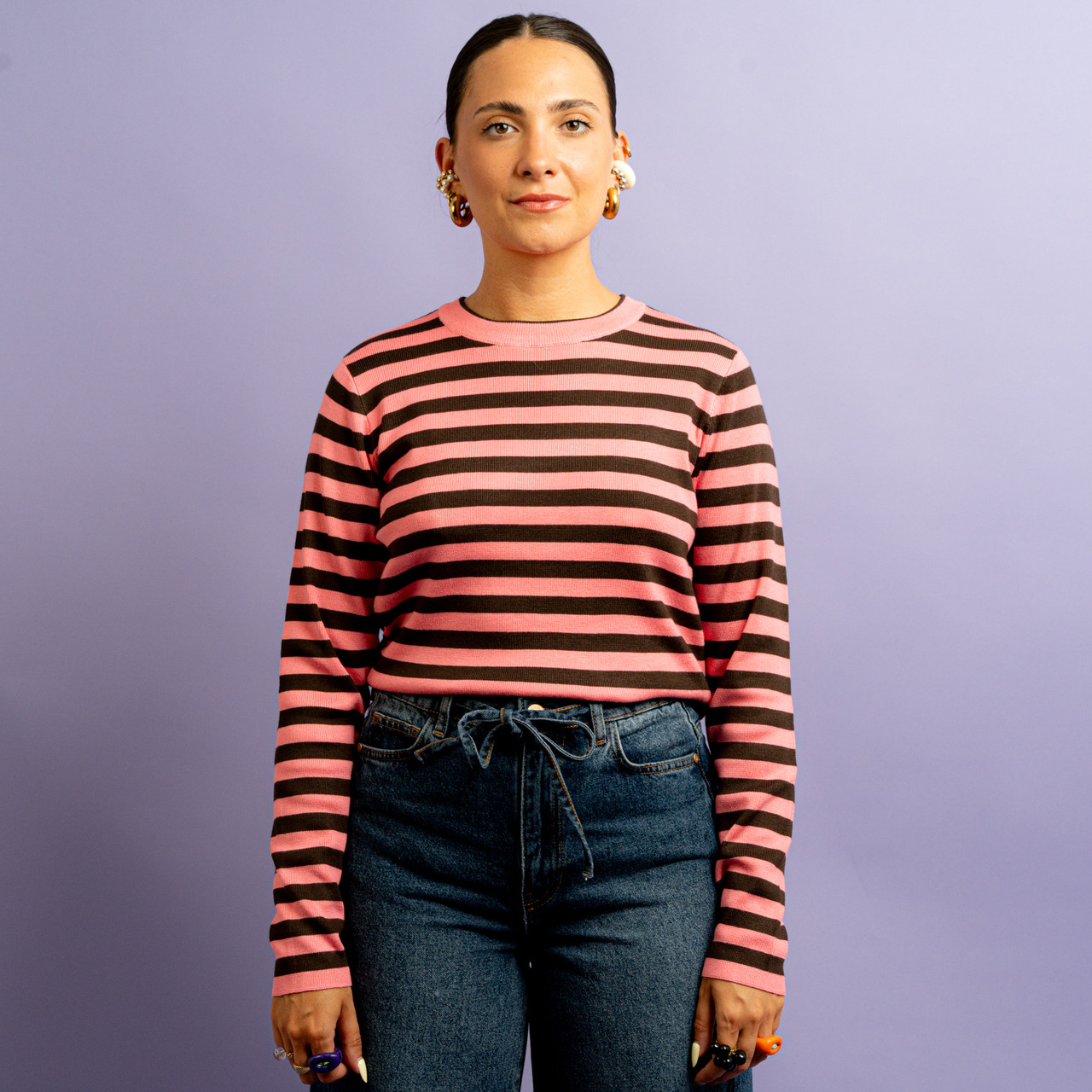 Maglia a righe fucsia e marrone -  - Le Conturbanti Concept Store