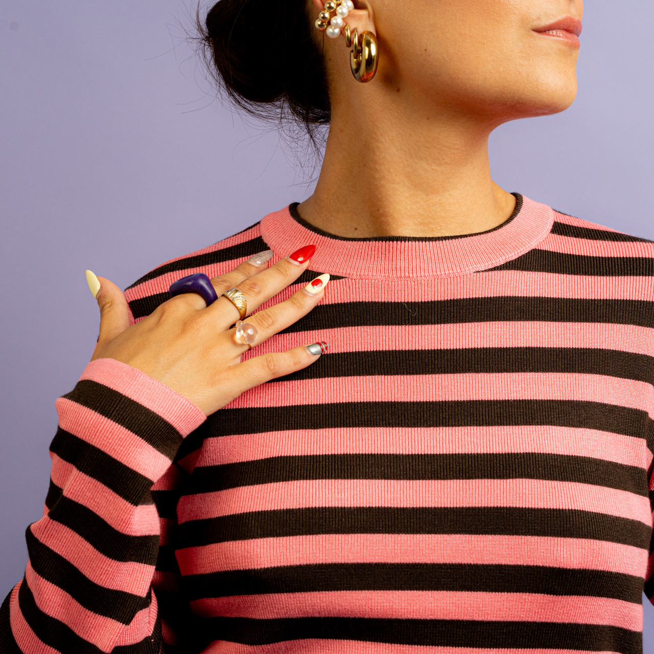 Maglia a righe fucsia e marrone -  - Le Conturbanti Concept Store