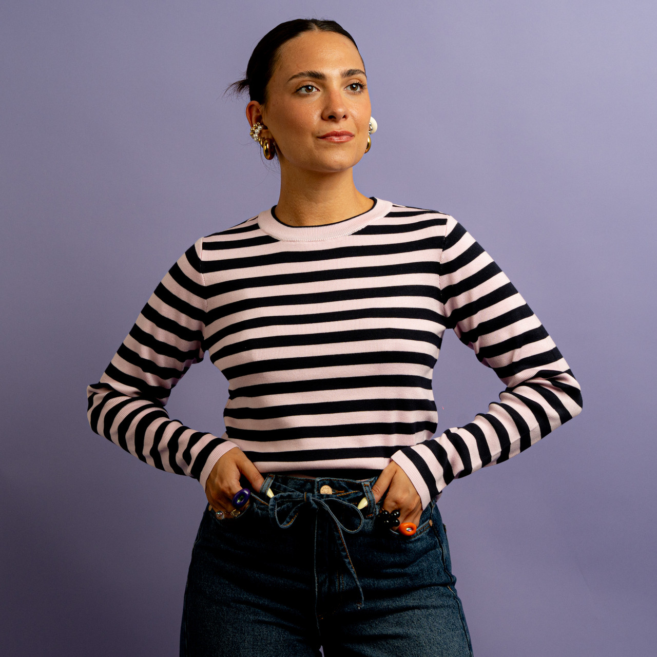 Maglia a righe rosa e blu -  - Le Conturbanti Concept Store
