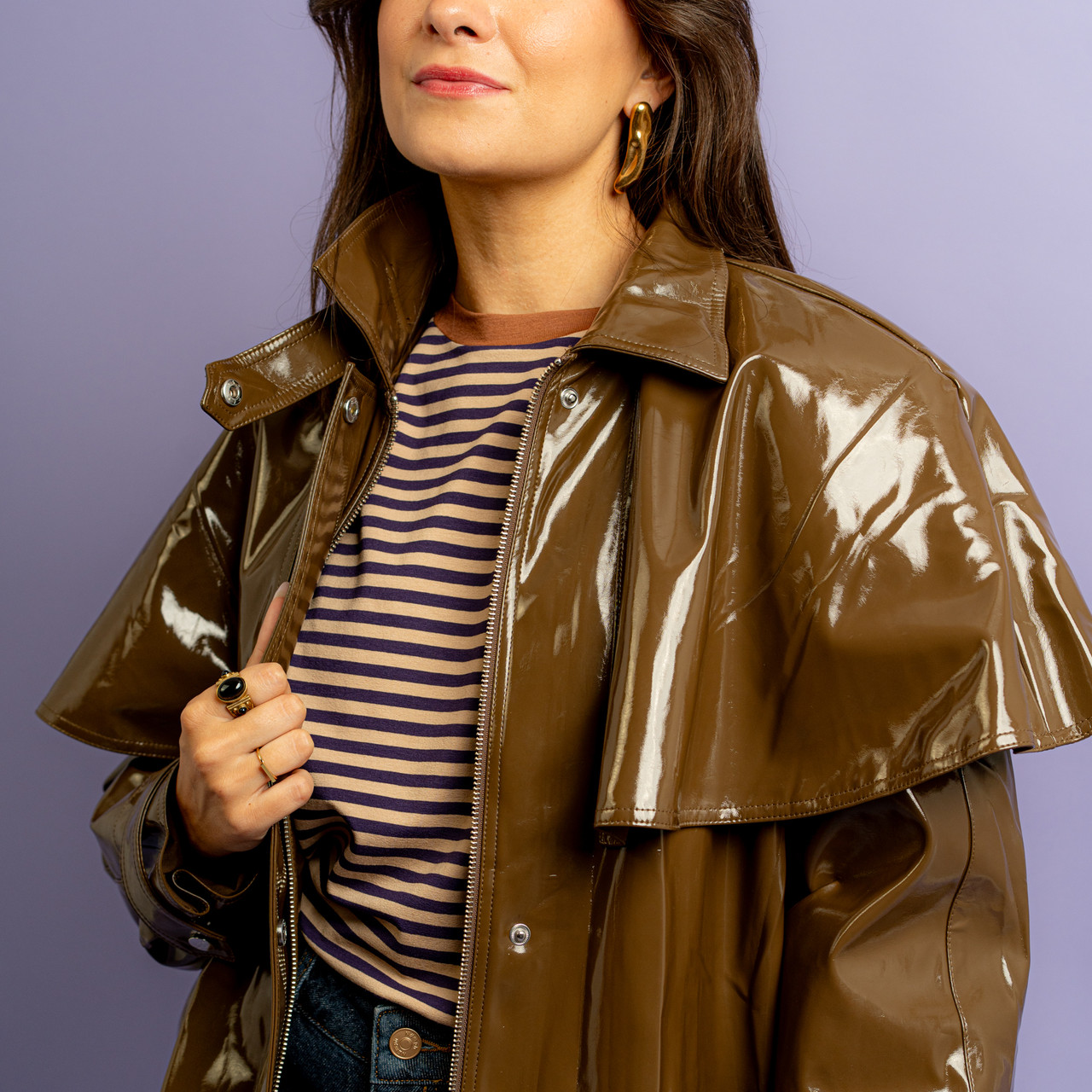 Impermeabile in vinile verde oliva -  - Le Conturbanti Concept Store