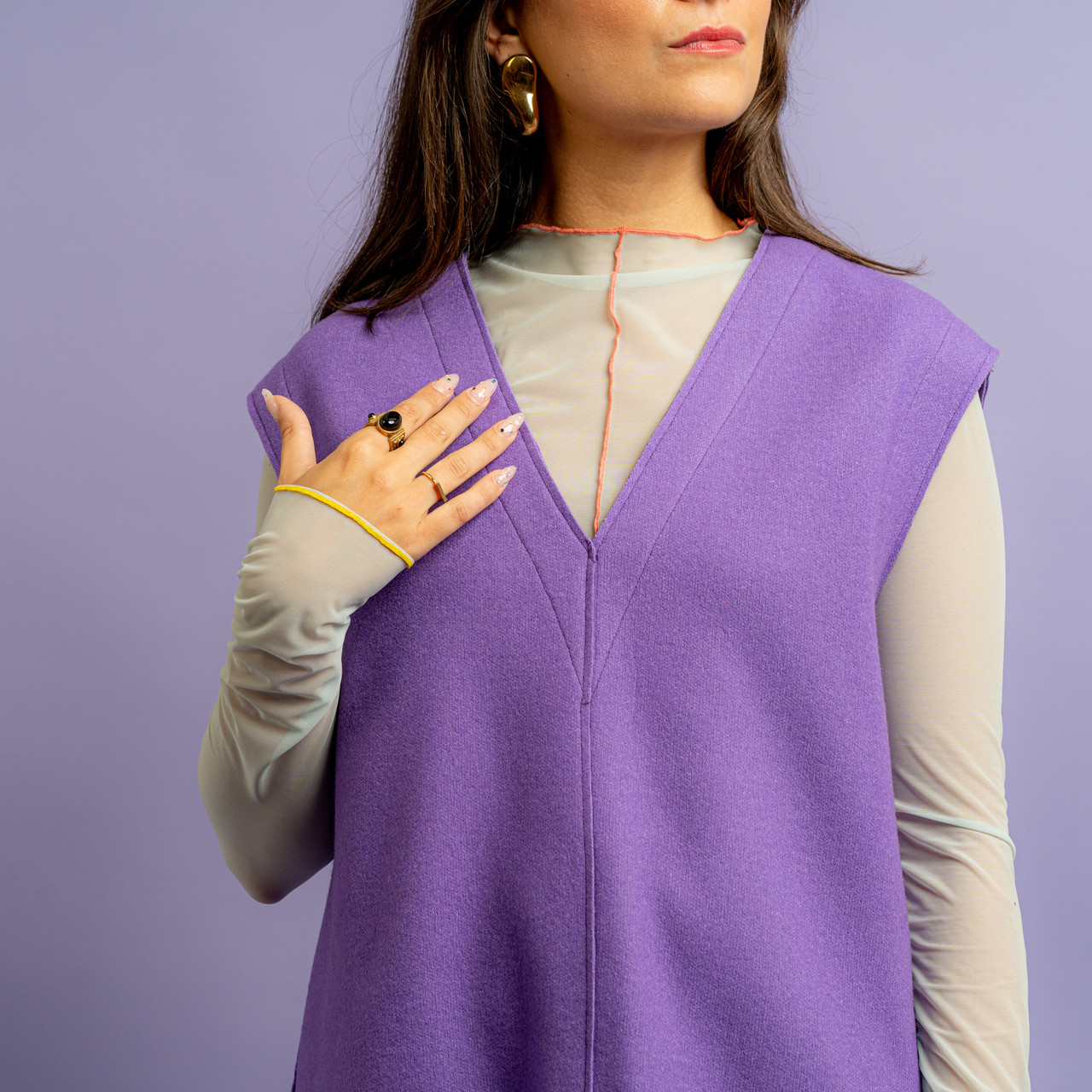 Gilet oversize viola -  - Le Conturbanti Concept Store