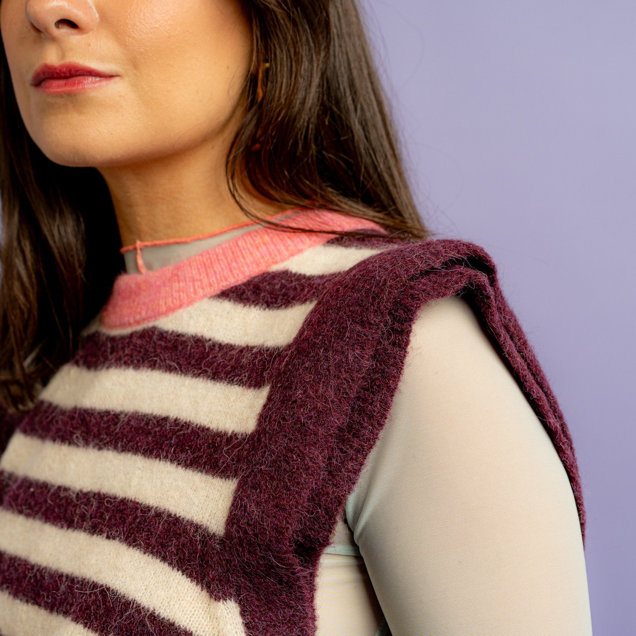 Gilet a righe bordeaux -  - Le Conturbanti Concept Store