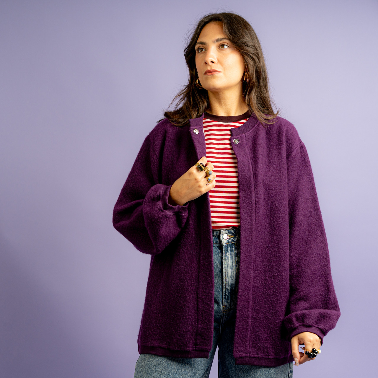 Cardigan in bamboo viola -  - Le Conturbanti Concept Store