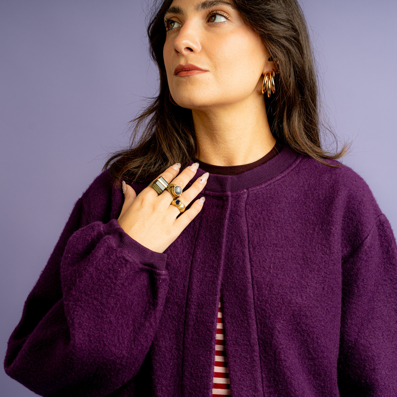 Cardigan in bamboo viola -  - Le Conturbanti Concept Store
