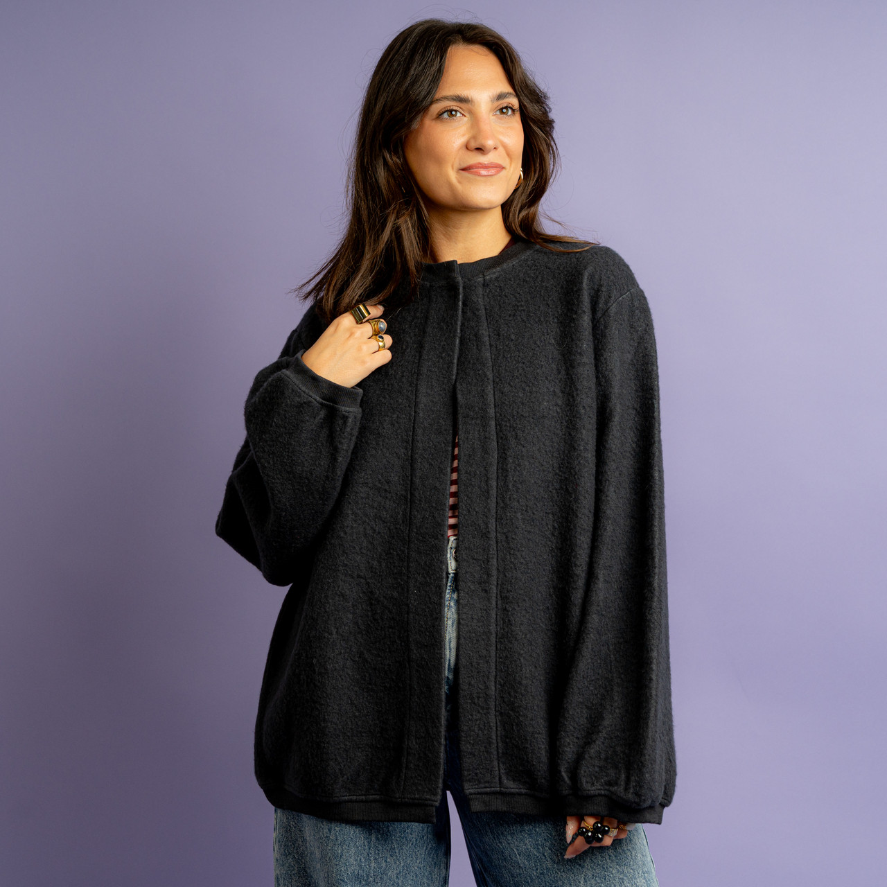 Cardigan in bamboo grigio antracite -  - Le Conturbanti Concept Store