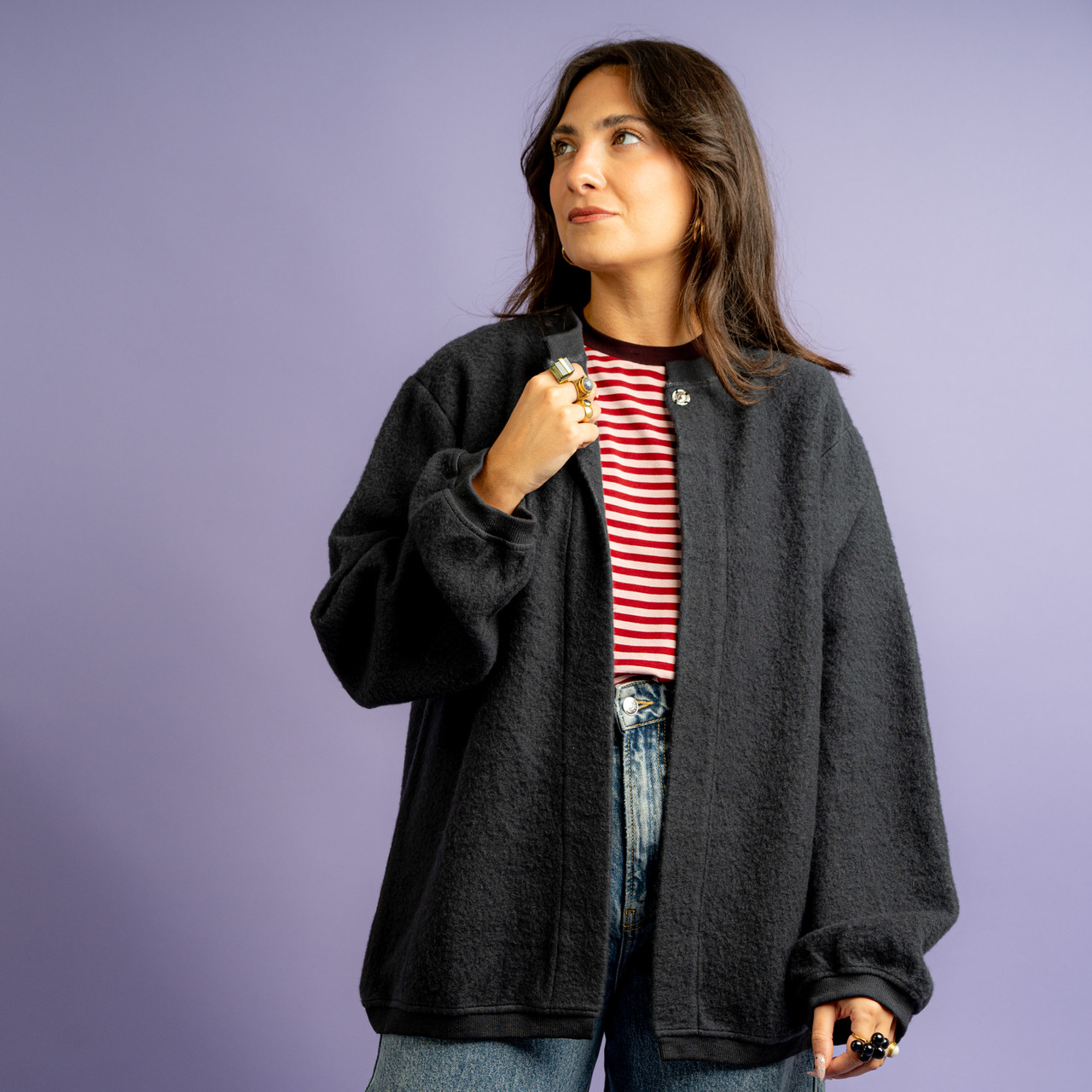 Cardigan in bamboo grigio antracite -  - Le Conturbanti Concept Store