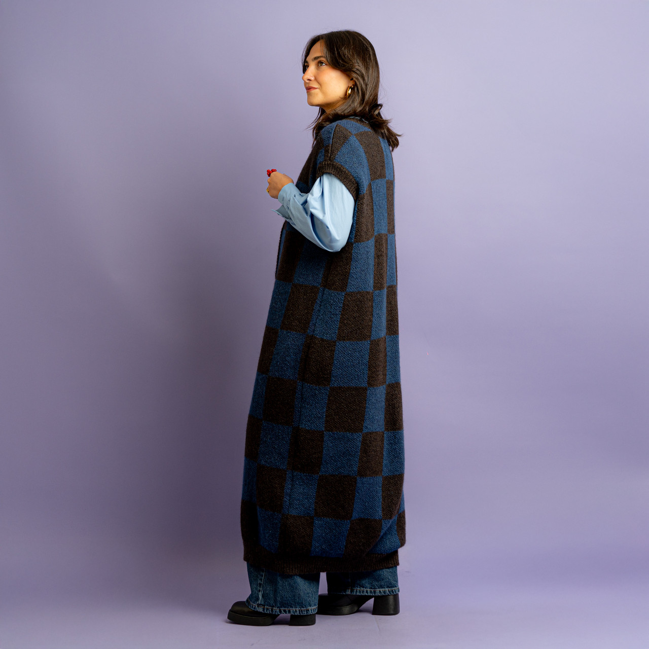 Gilet lungo a quadri -  - Le Conturbanti Concept Store