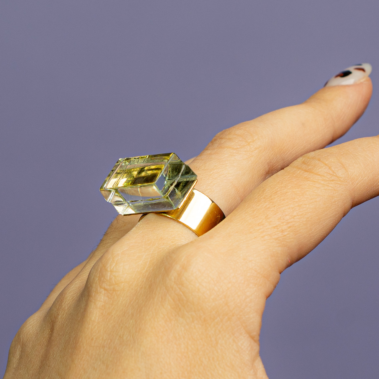 Anello rettangolo piccolo trasparente -  - Le Conturbanti Concept Store