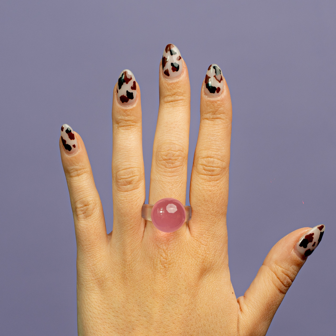 Anello bolla piccolo in plastica trasparente - Rosa - Le Conturbanti Concept Store