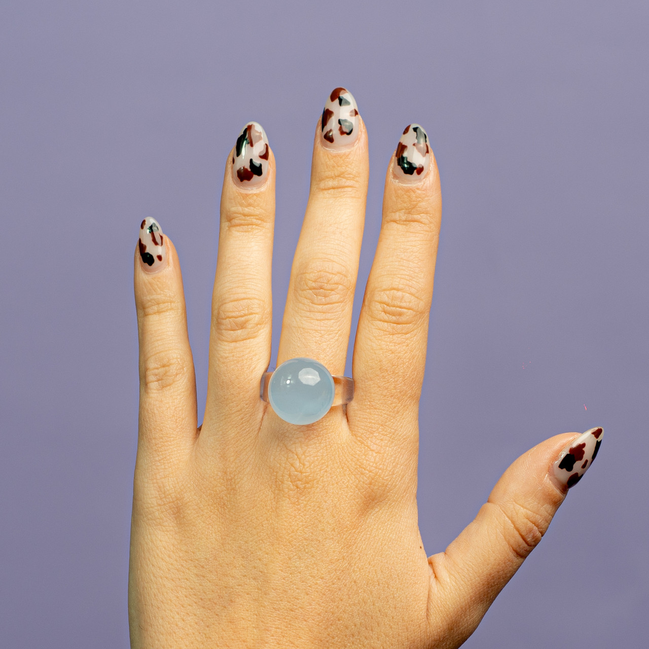 Anello bolla piccolo in plastica trasparente - Azzurro - Le Conturbanti Concept Store