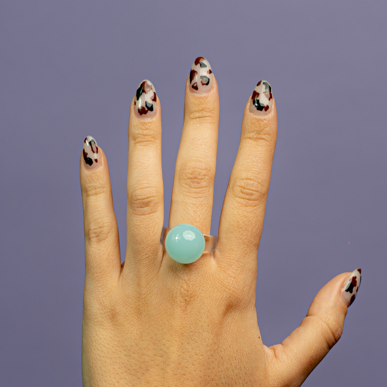 Anello bolla piccolo in plastica trasparente - Verde - Le Conturbanti Concept Store