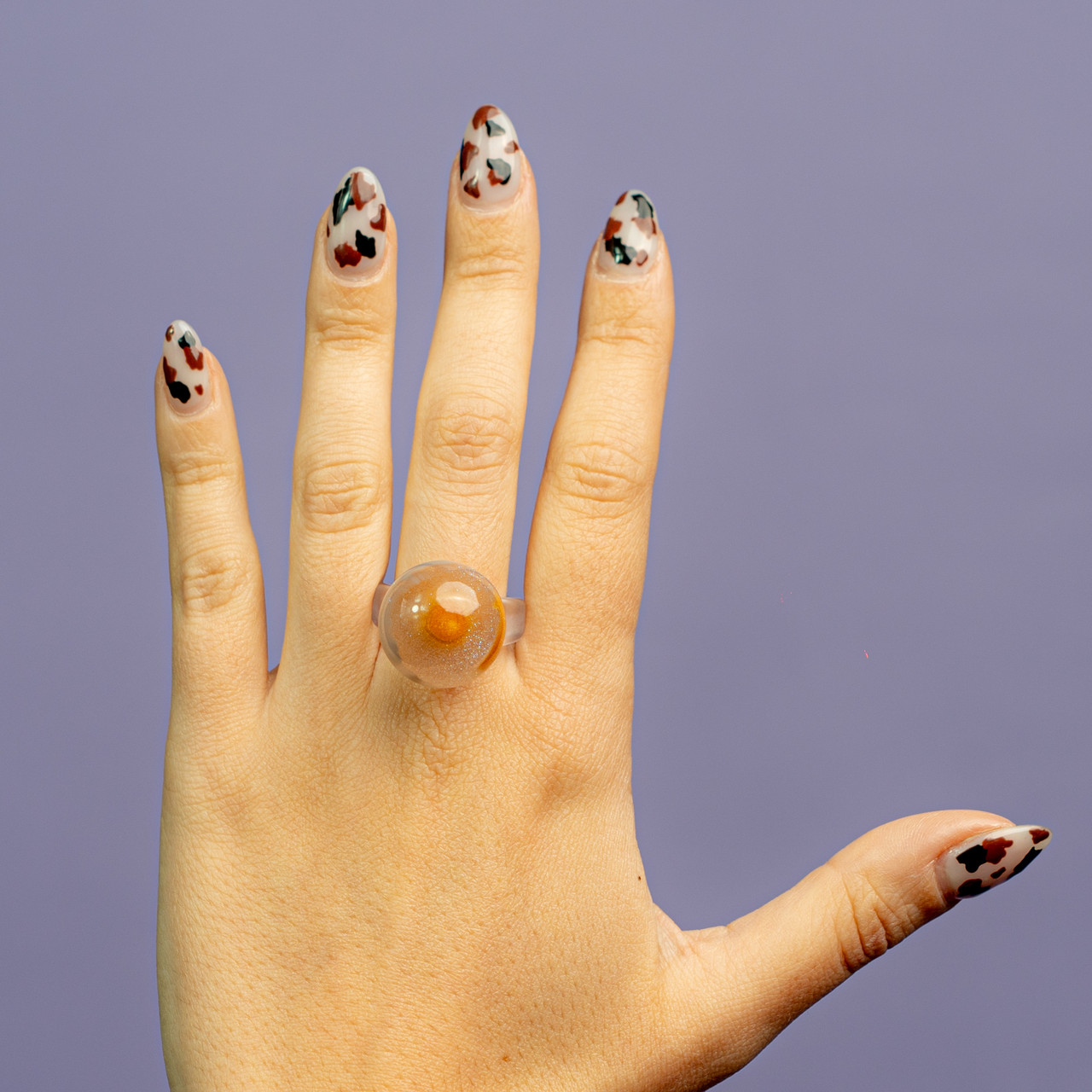 Anello bolla in plastica galassia - Bianco - Le Conturbanti Concept Store