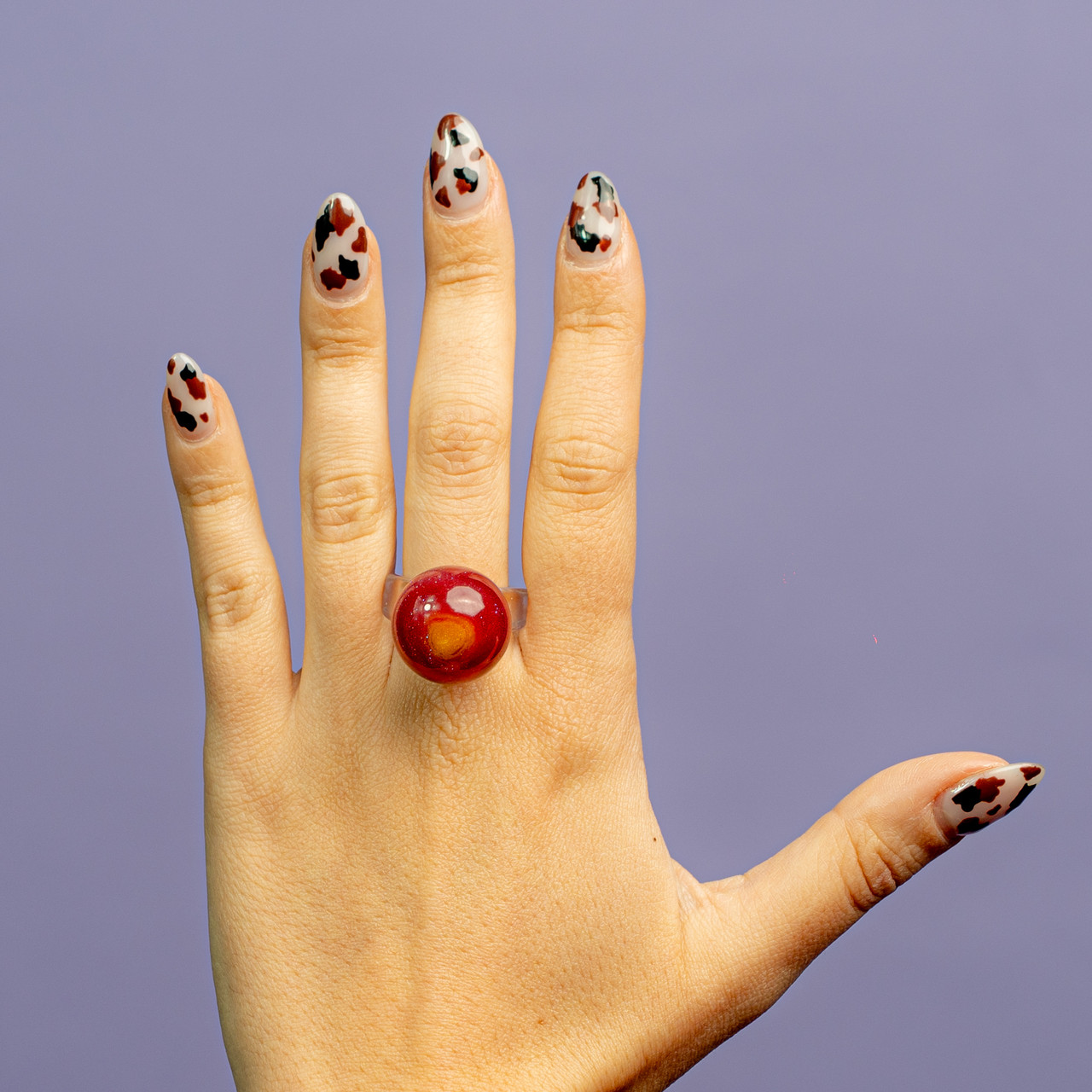 Anello bolla in plastica galassia - Rosso - Le Conturbanti Concept Store