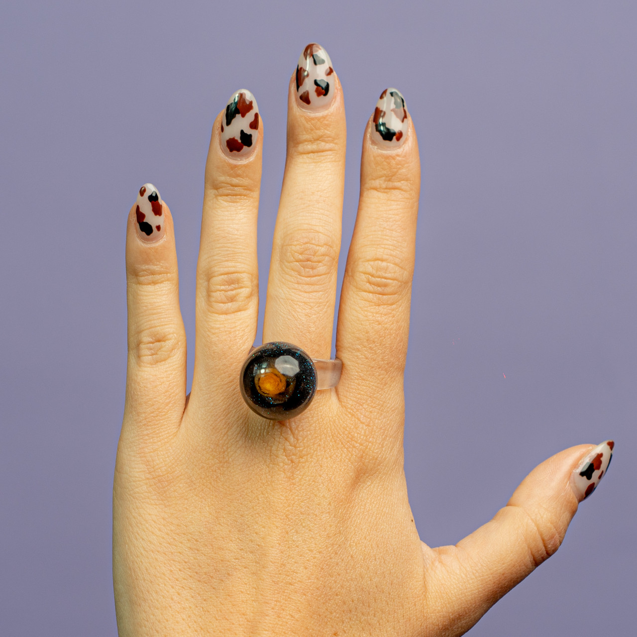 Anello bolla in plastica galassia - Blu - Le Conturbanti Concept Store