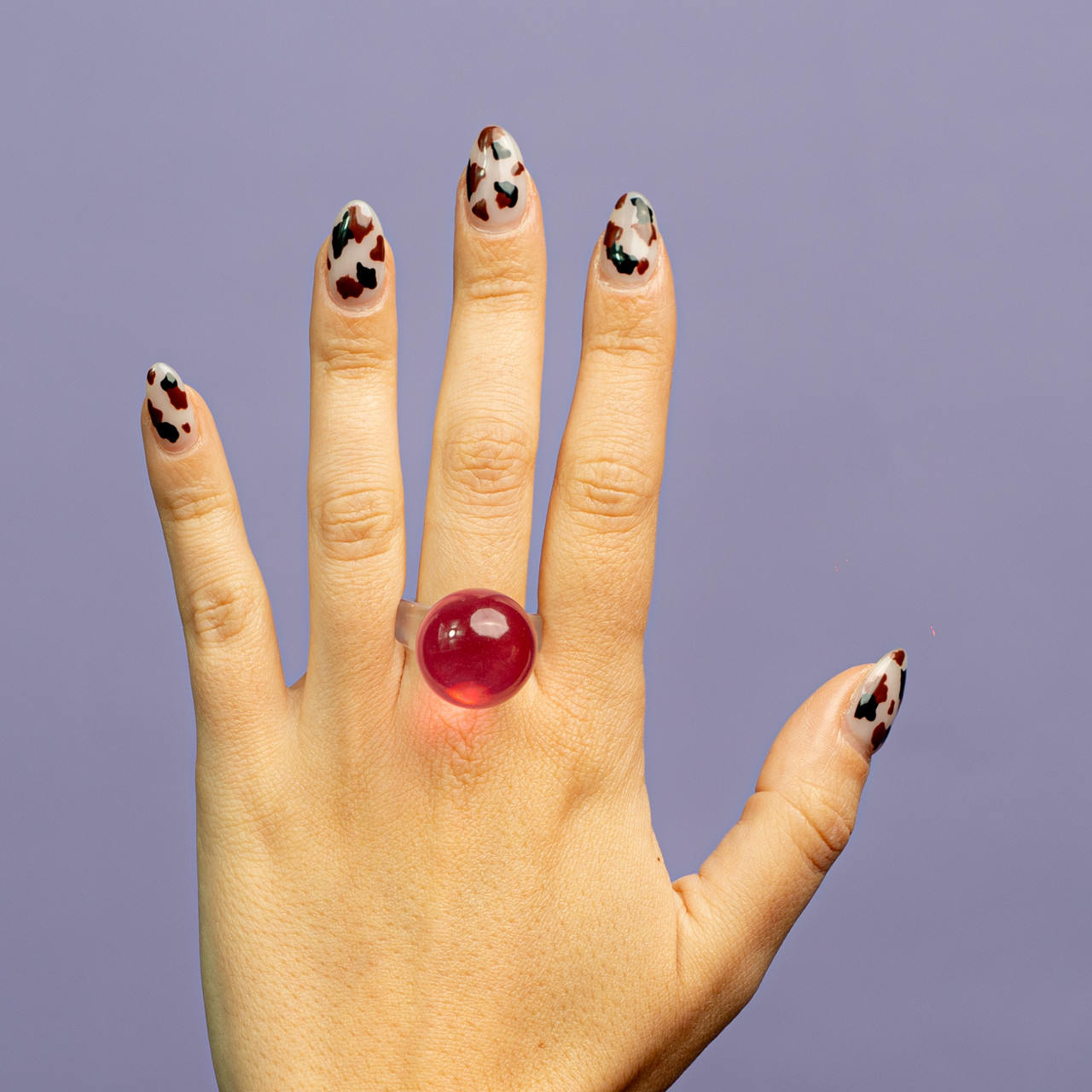 Anello bolla in plastica colorato trasparente - Rosa - Le Conturbanti Concept Store