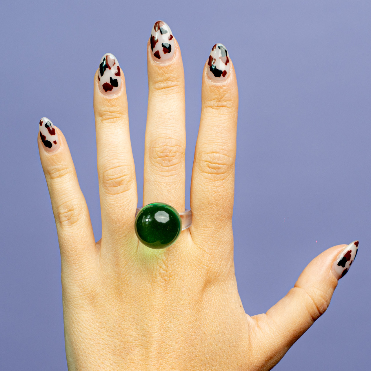 Anello bolla in plastica colorato trasparente - Verde - Le Conturbanti Concept Store