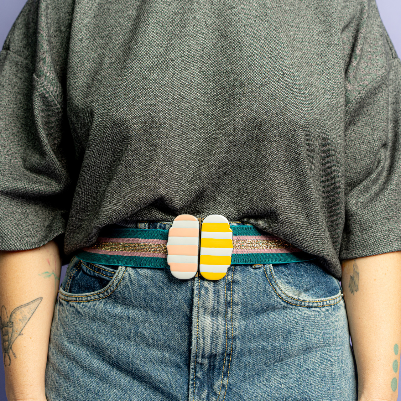 Cintura righe rosa e gialle -  - Le Conturbanti Concept Store