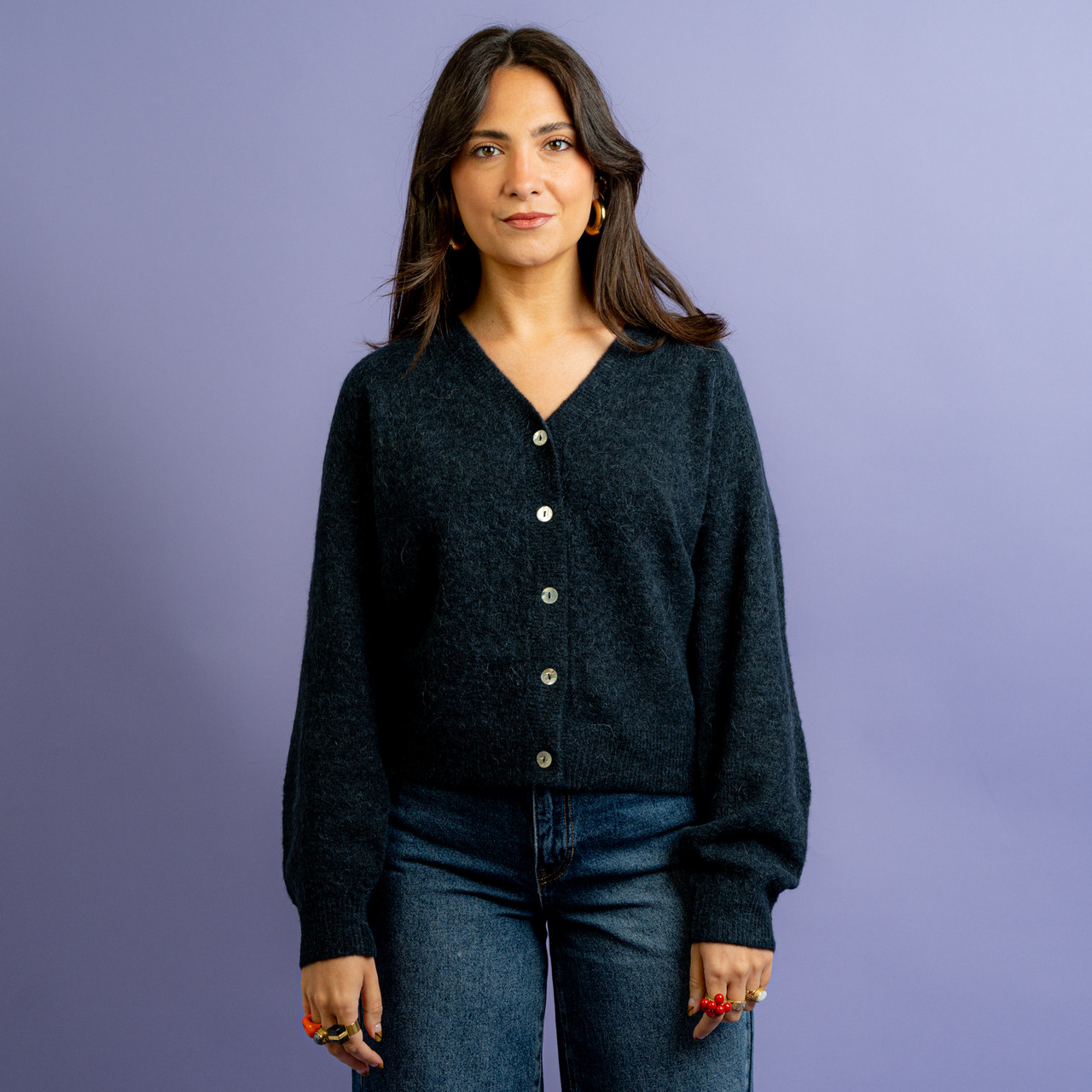 Cardigan morbido blu notte -  - Le Conturbanti Concept Store