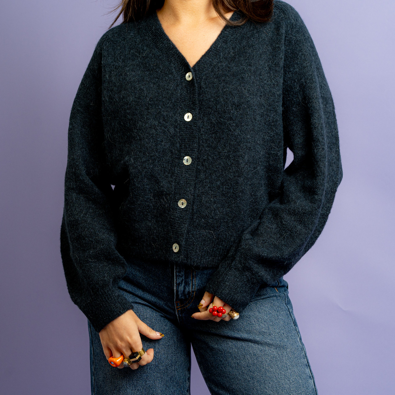 Cardigan morbido blu notte -  - Le Conturbanti Concept Store